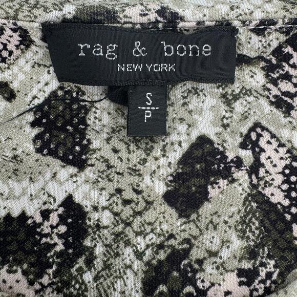 Rag & Bone Snake Print Poppy Draped Mini Dress Black & Gray Size Small - Picture 5 of 8